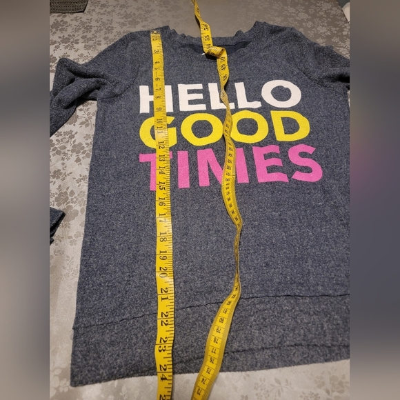 Chaser Sweatshirt womens Small Gray HelloGoodTimes Pullover Soft NWT - Picture 5 of 8